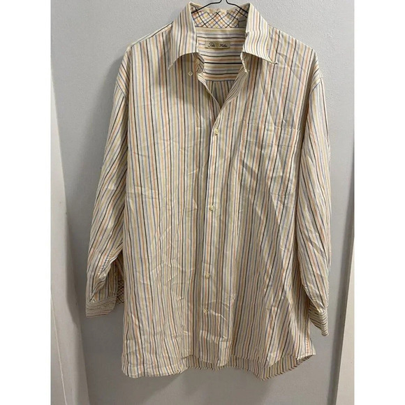 PETER MILLAR STRIPED BUTTON UP SHIRT - SIZE MEDIUM - - Picture 2 of 8